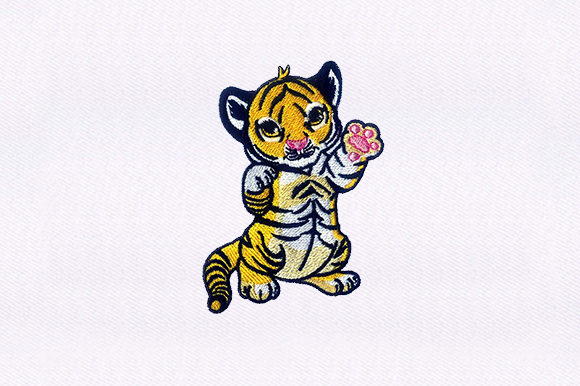 Adorable Baby Tiger Design for Embroidery