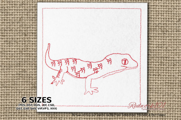 Close Up of Gekkonidae: A Premium Embroidery Design