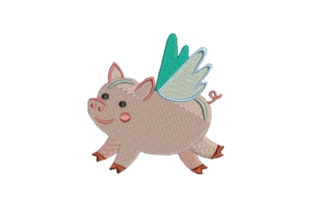 Cute Flying Pig: An Embroidery Design Review