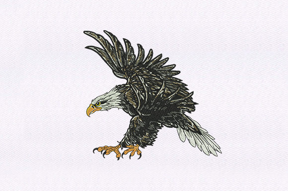 Descending Eagle: A Majestic Machine Embroidery Design