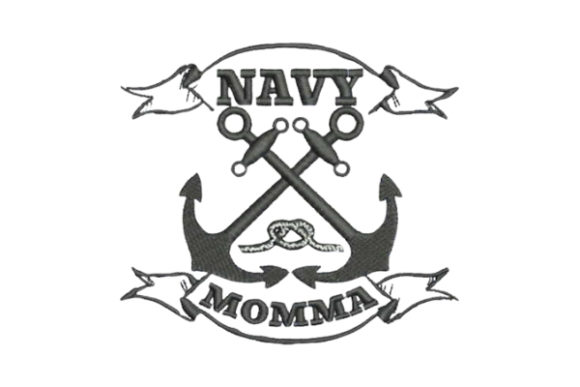 Navy Momma: Embroidery Design for Boutique Apparel