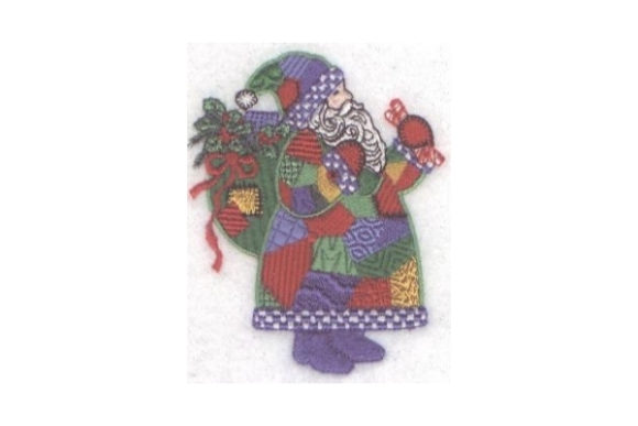 Patchwork Santa: A Festive Embroidery Design