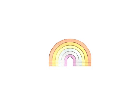 Rainbow with Fringes: A Vibrant Embroidery Design