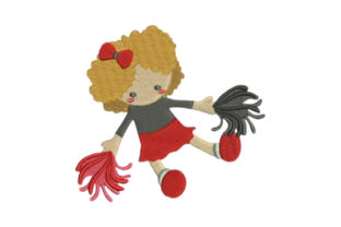 Toy Doll Cheerleader Embroidery for Apparel