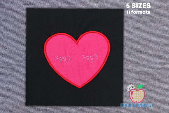 Valentine Heart Applique: A Charming Embroidery Design